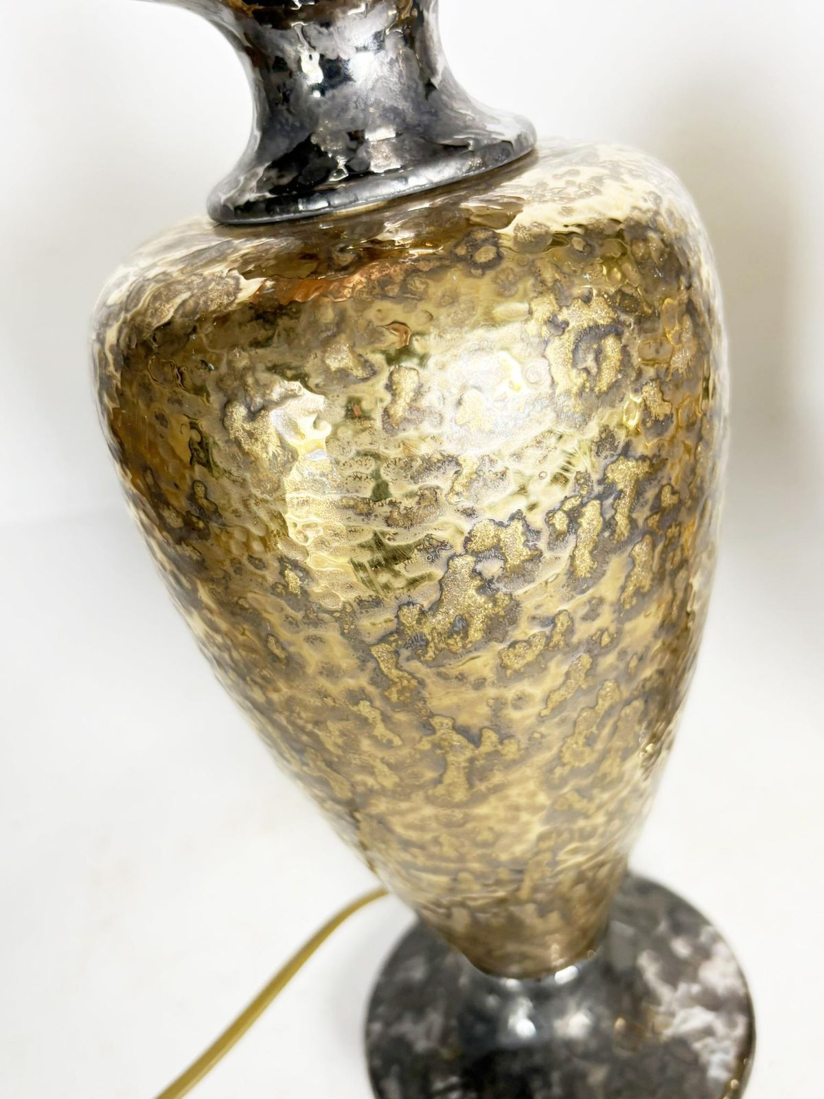 photo for sale Pair Of Gilded Metal Lamps, France, 1980