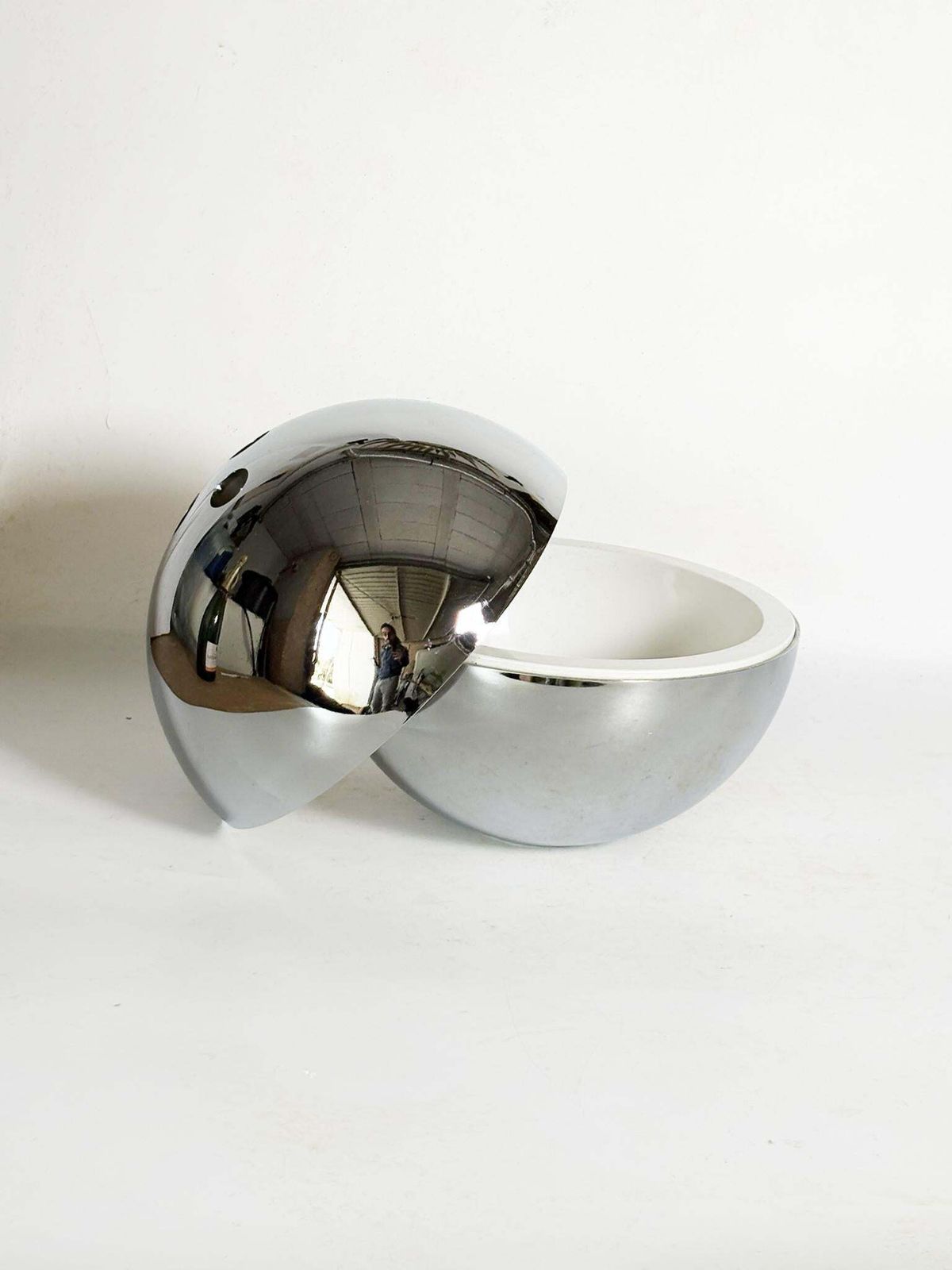 Ice Bucket In Chrome In The Shape Of A Bowling Ball, France, 1970 photo 476.0