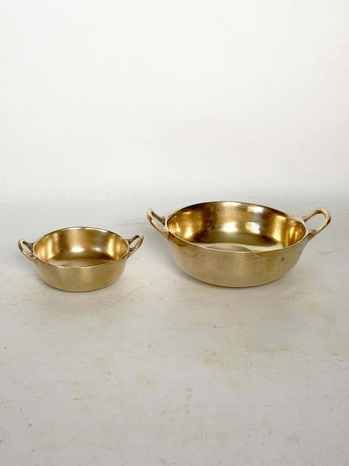Two Brass Trinket Trays, Beautiful Antique Patina, France, 1950 photo furniture