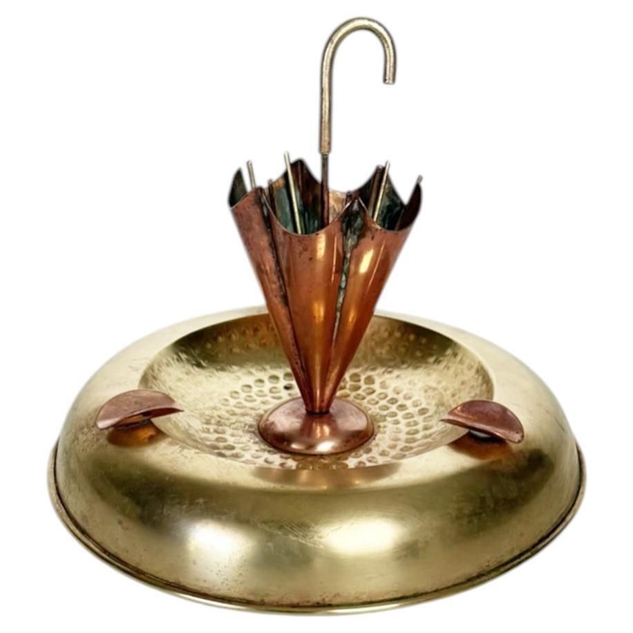 Umbrella Shaped Ashtray In Brass And Copper, France, 1960