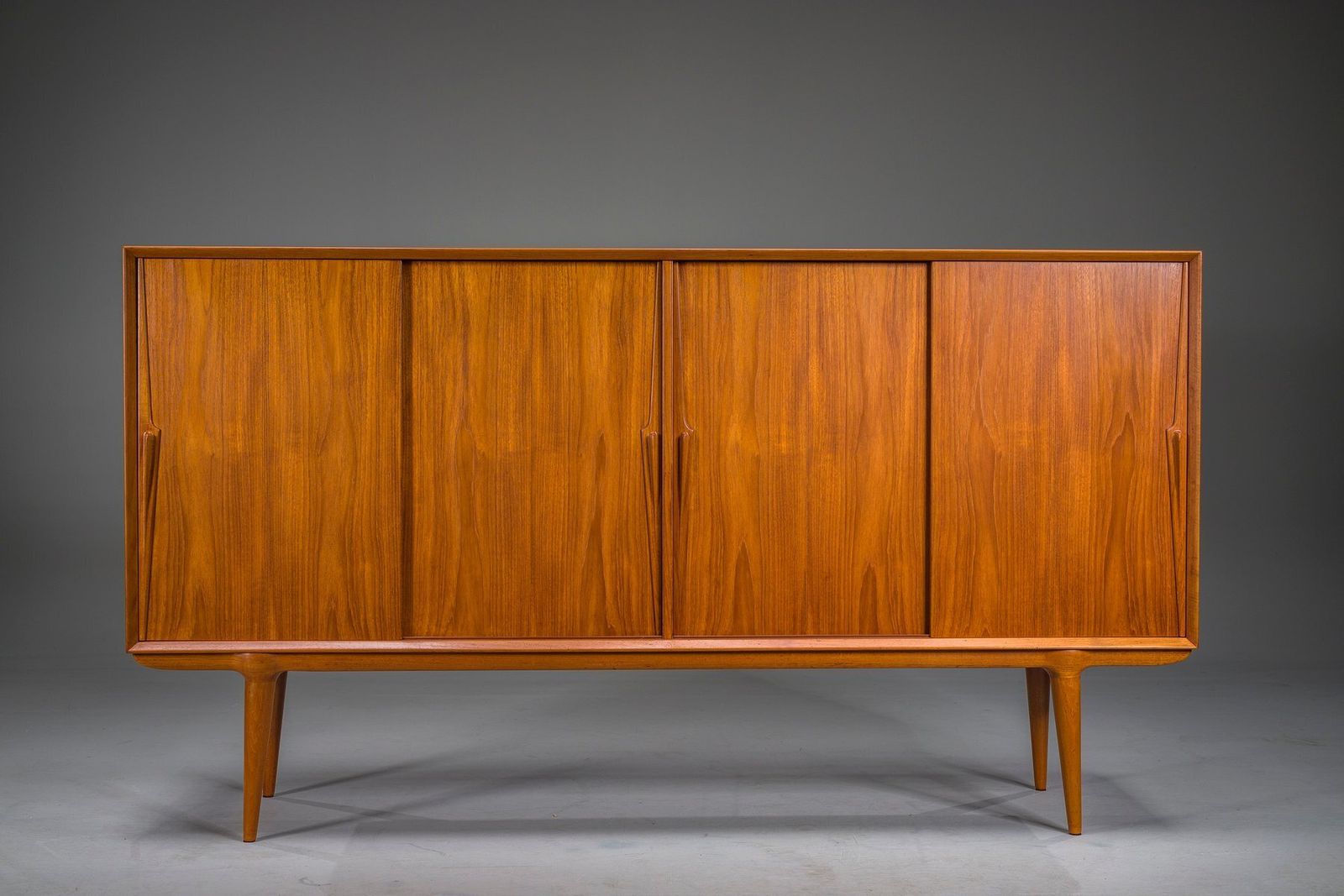 Model 19 Teak Highboard By Gunni Omann For Omann Jun, Denmark, 1960s photo for sale