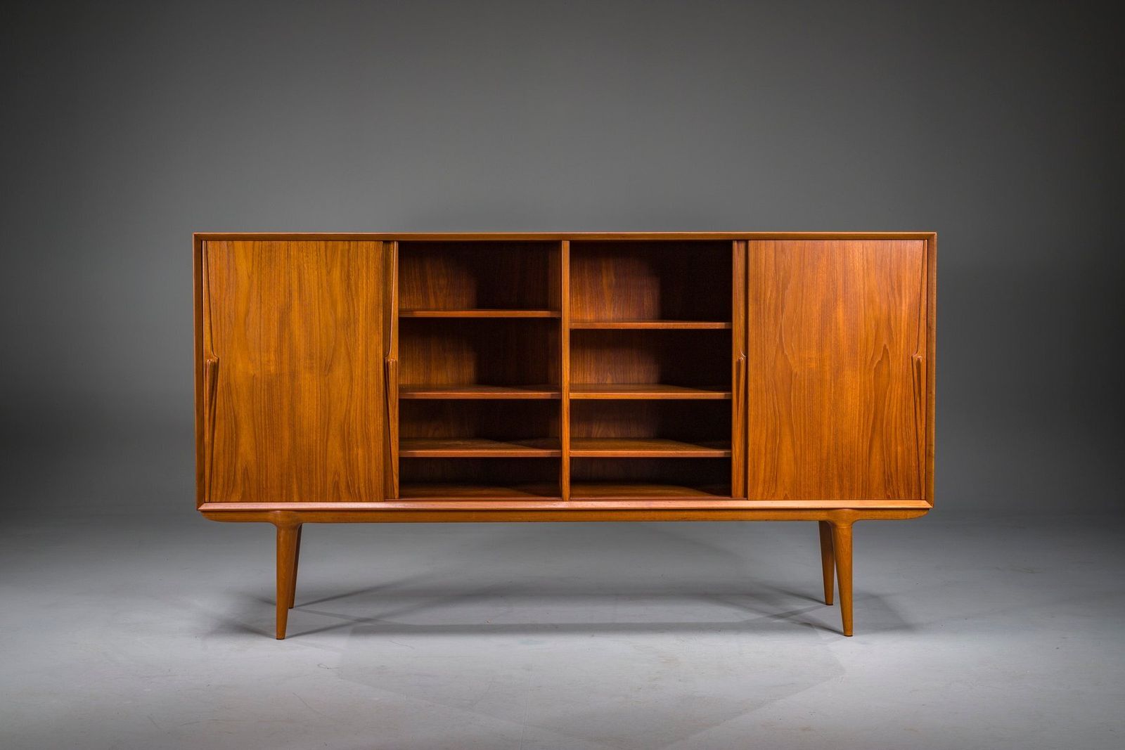Model 19 Teak Highboard By Gunni Omann For Omann Jun, Denmark, 1960s photo vinterior