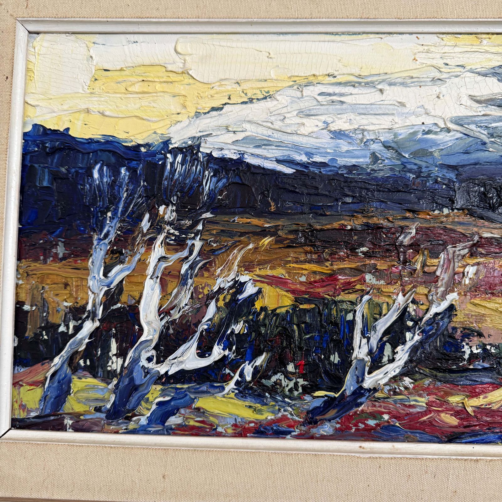 The Northern Plateau. Large Vintage Swedish Oil Painting By Birger Welander photo furniture