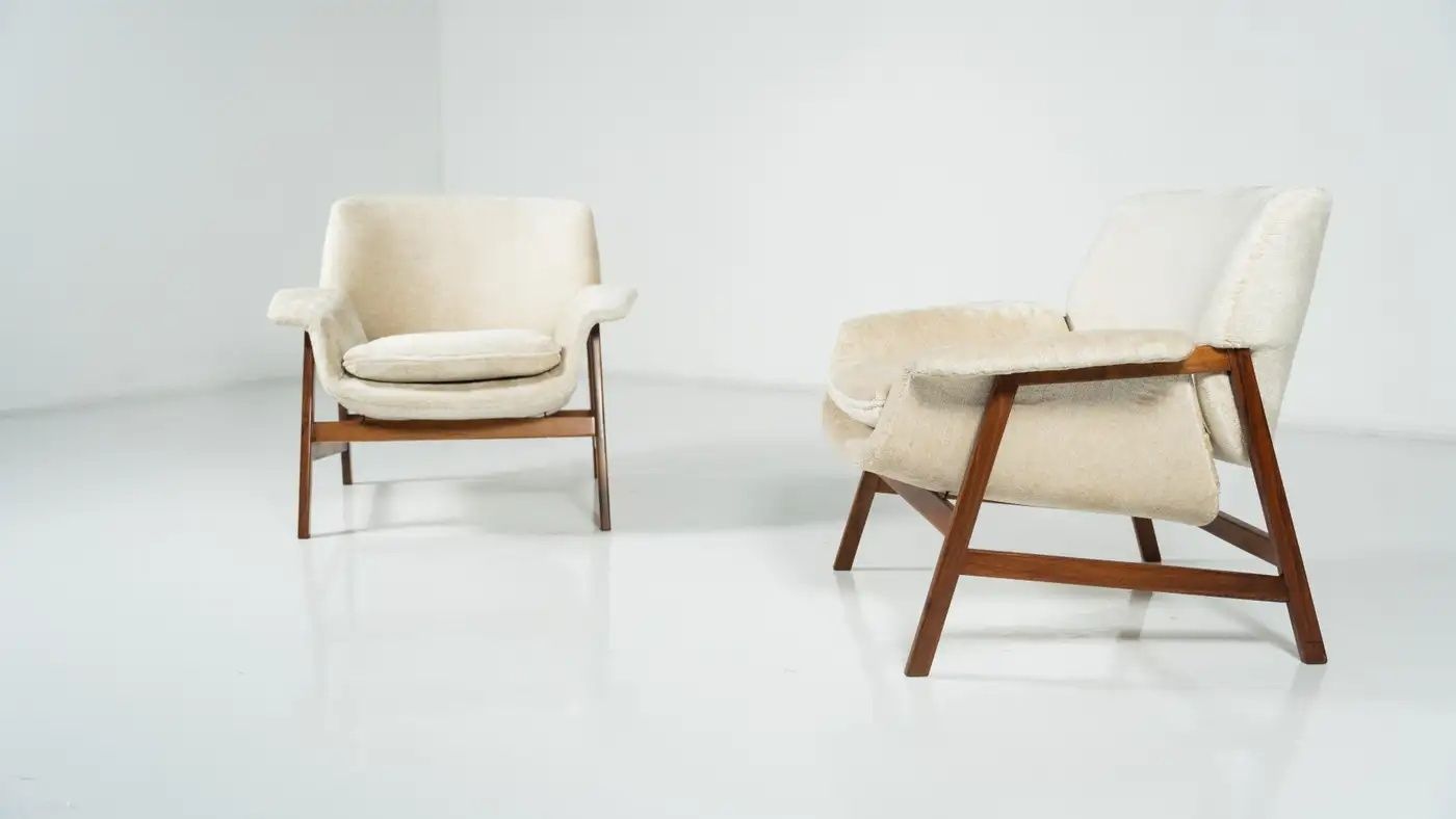 Pair Of Armchairs “849 ” By Gianfranco Frattini For Cassina, 1960s photo furniture