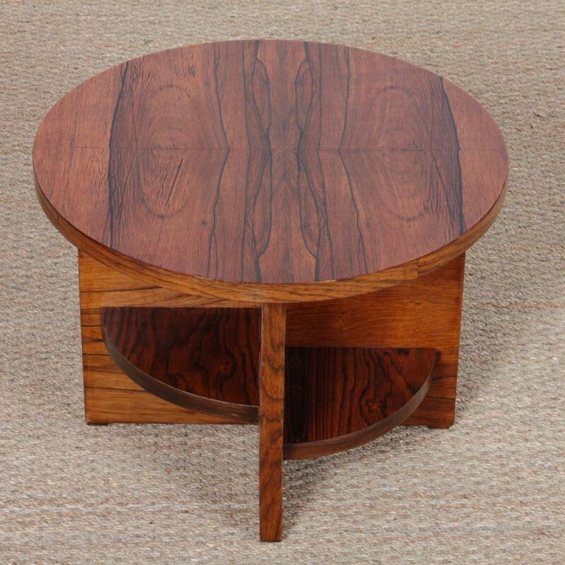 Round Coffee Table In Walnut And Rosewood, 20th Century photo Furniture
