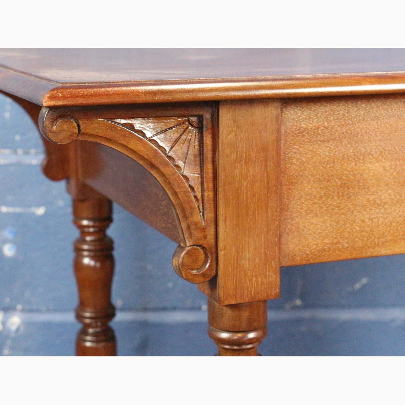 An Art Nouveau Carved Mahogany Side Table, Raised On Turned Supports photo Furniture