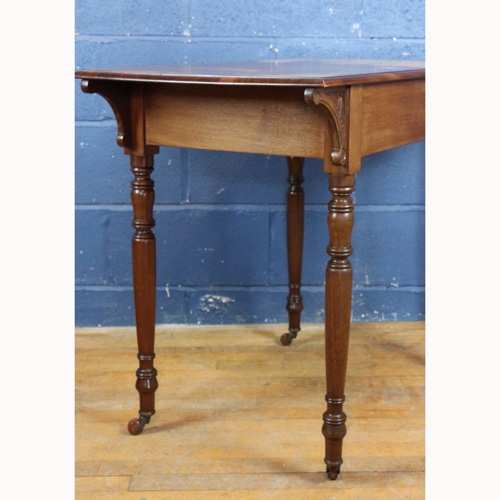 An Art Nouveau Carved Mahogany Side Table, Raised On Turned Supports photo vinterior