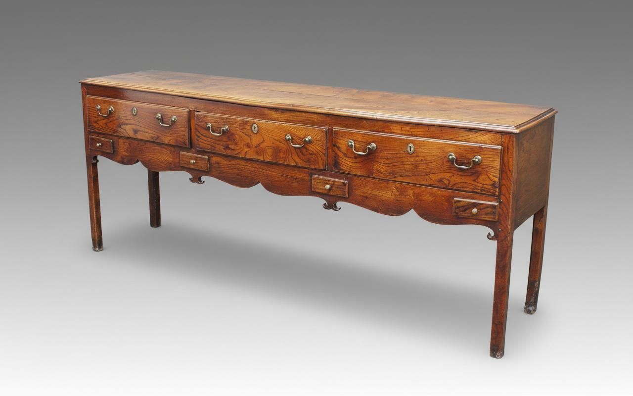 An Exceptional Elm 18th Century Dresser.