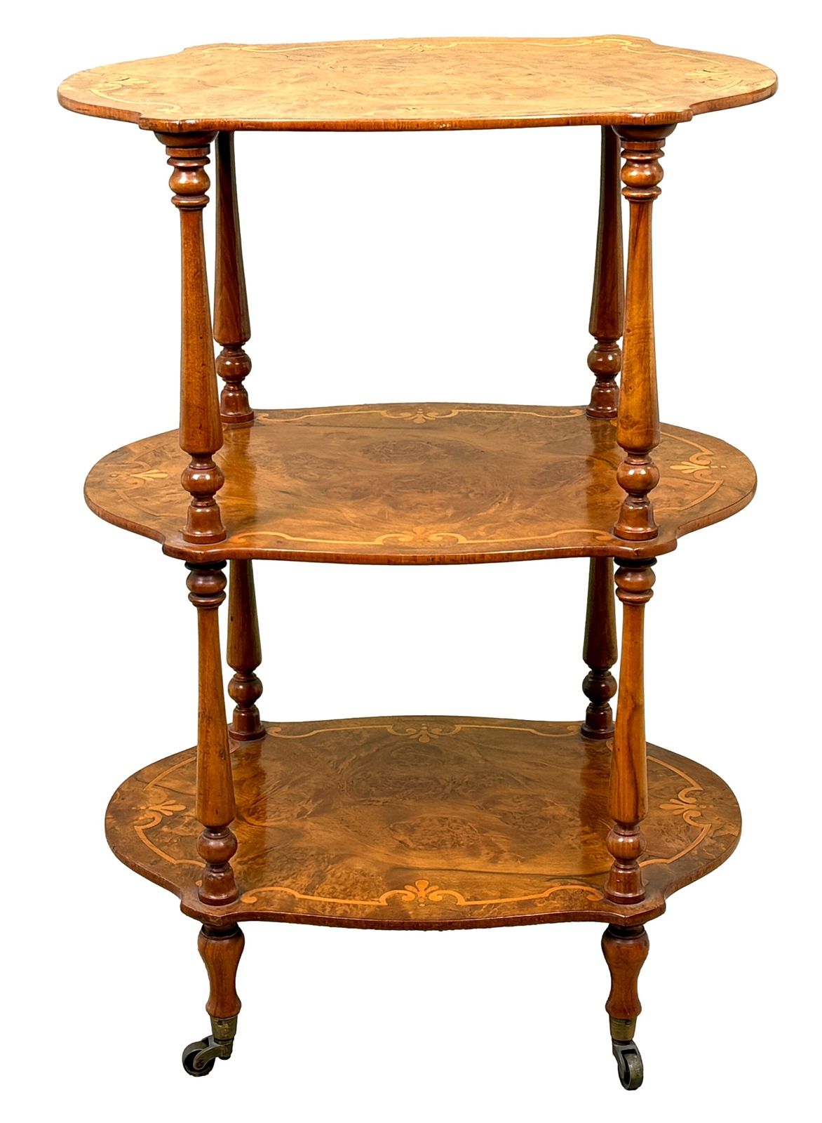 photo vinterior 19th Century Small Burr Walnut étagère (England, Circa 1860)
