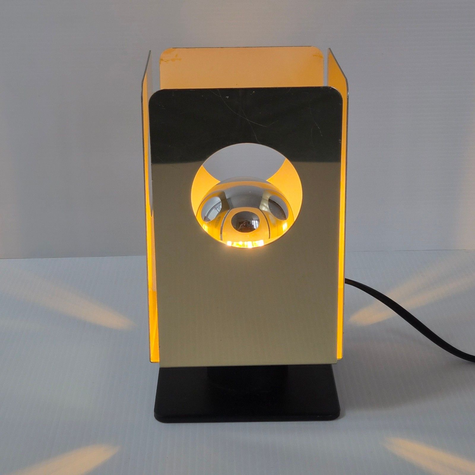 photo buy Vintage 1960s Gold Metal Table Lamp 60s Space Age 1960s 60s