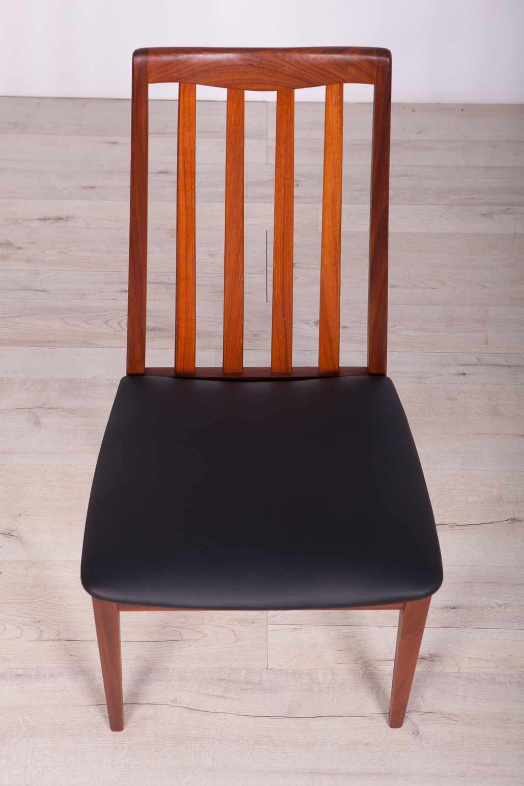 photo for sale Vintage Teak & Leather Dining Chairs By Leslie Dandy For G Plan, 1960s, Set Of 4