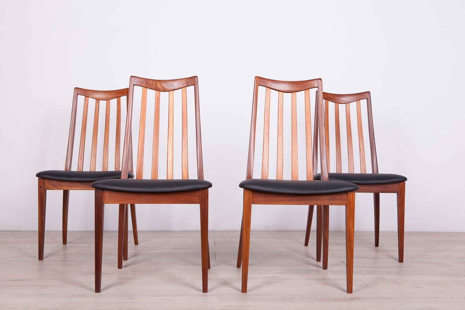 Vintage Teak & Leather Dining Chairs By Leslie Dandy For G Plan, 1960s, Set Of 4 photo furniture