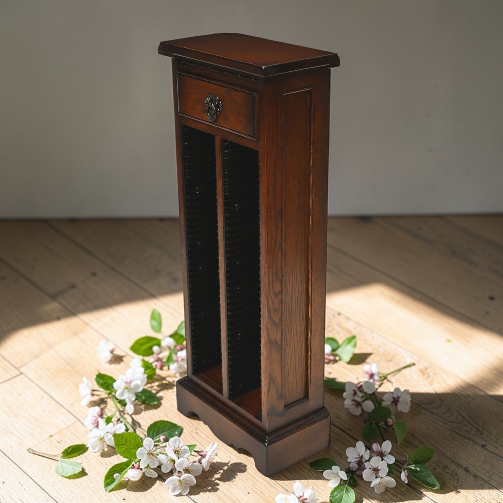 Old Charm Cd Cabinet/Unit For 80 Cds Tudor Brown Free* Uk Delivery
