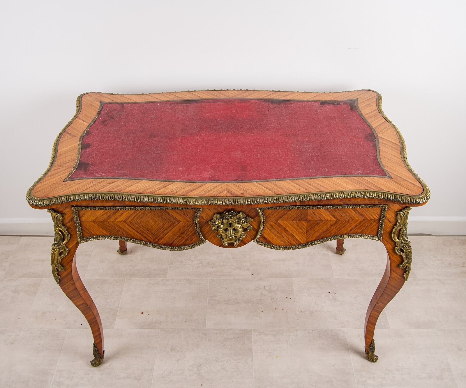 Antique French Kingwood Writing Table Ormolu Mounts Bacchus Mask Louis XV Style C1880 photo buy