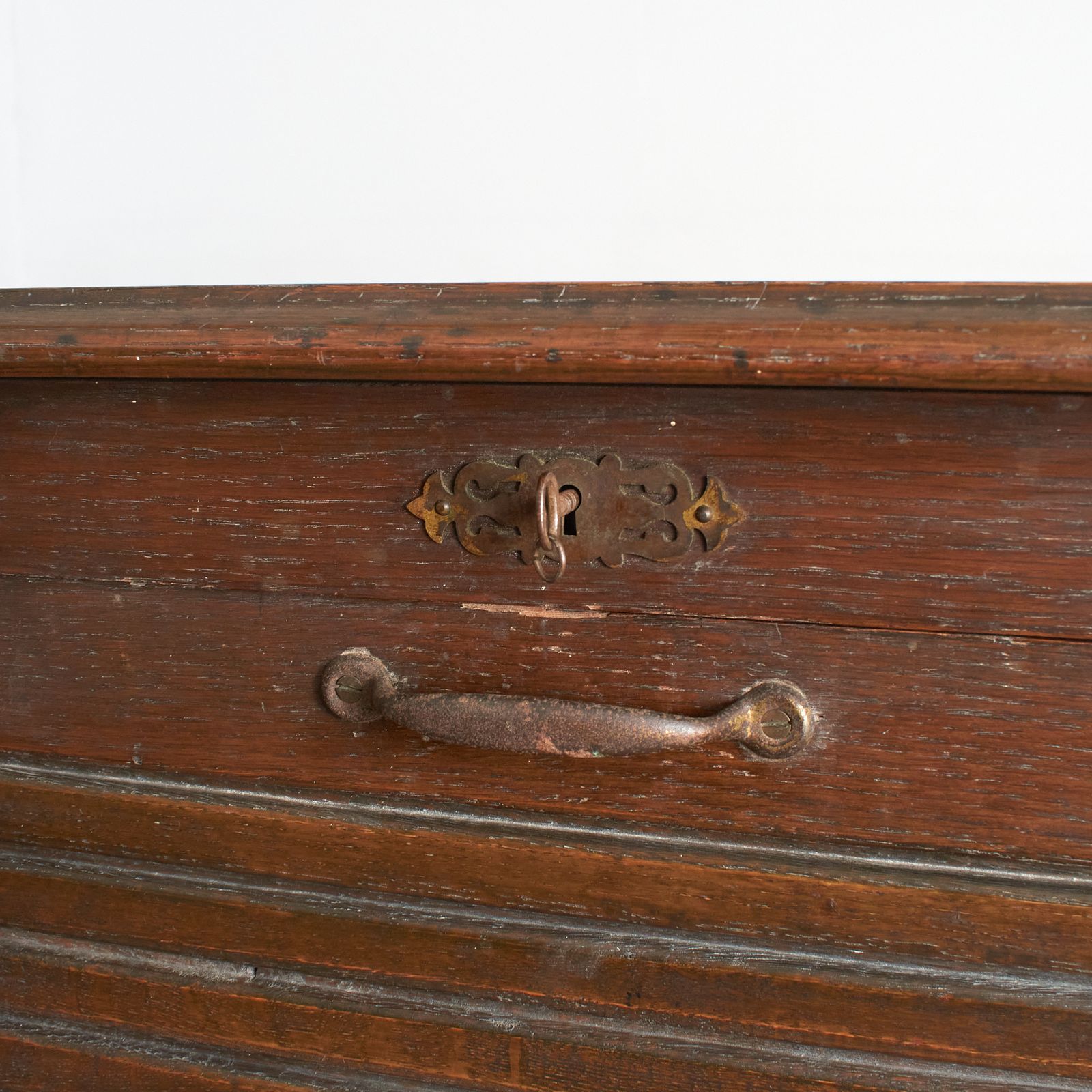 photo for sale Antique French Single Oak Tambour Filing Cabinet