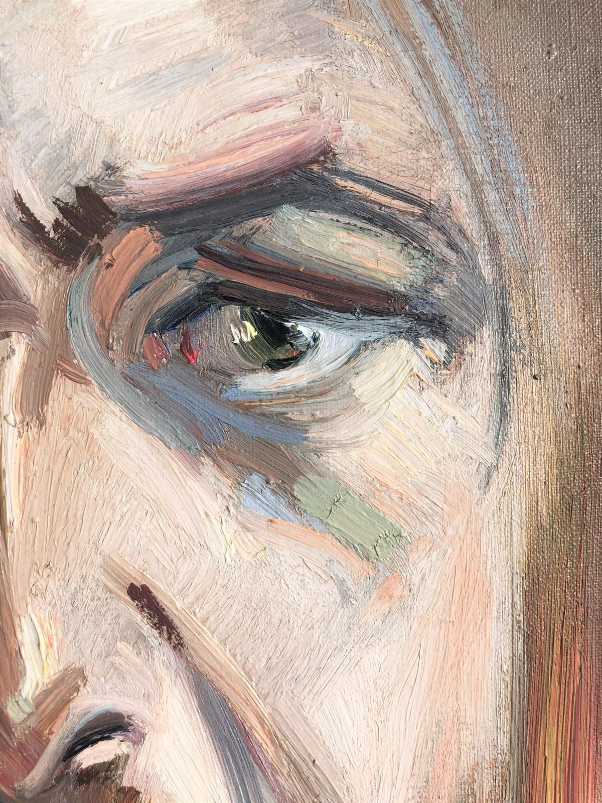 Joan Cruspinera Spanish Expressionist Self Portrait Painting Figurative Oil On Canvas Europe 1973. photo 450.0