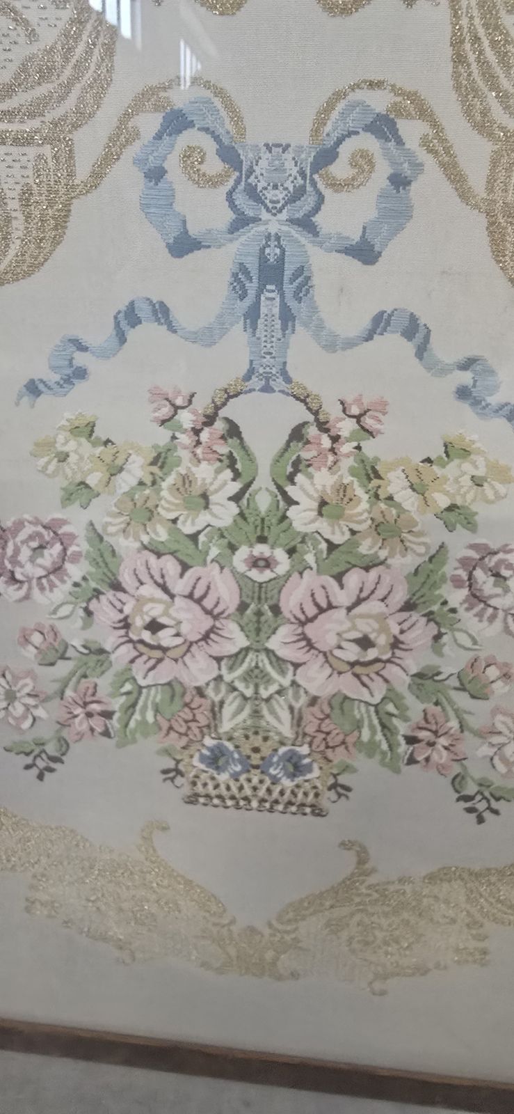 Coppia Di Quadri Artigianali A Ricamo Stile Classico E Shabby Chic photo Art
