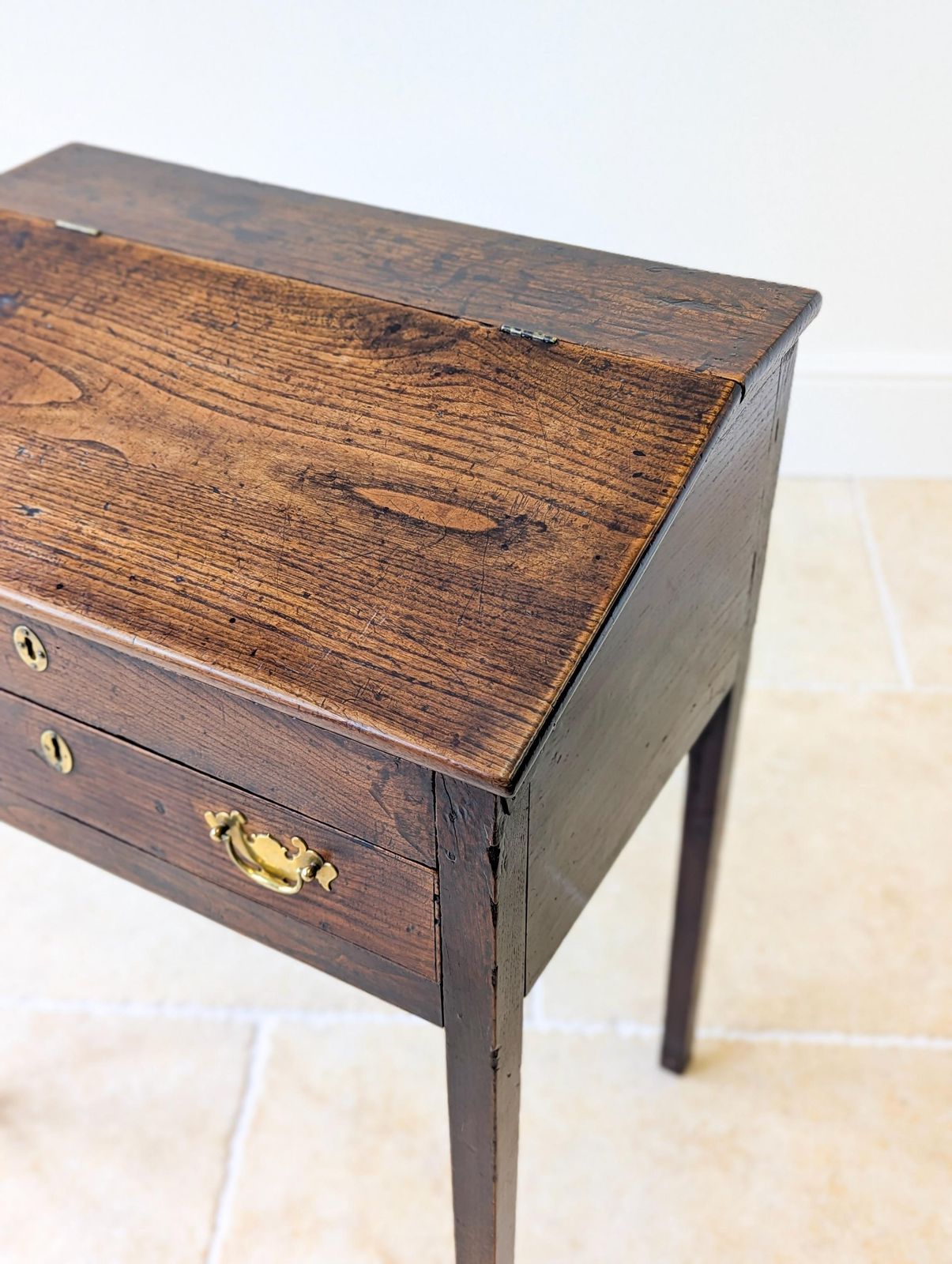 Furniture Antique Georgian Elm Clerks Desk C.1800 photo