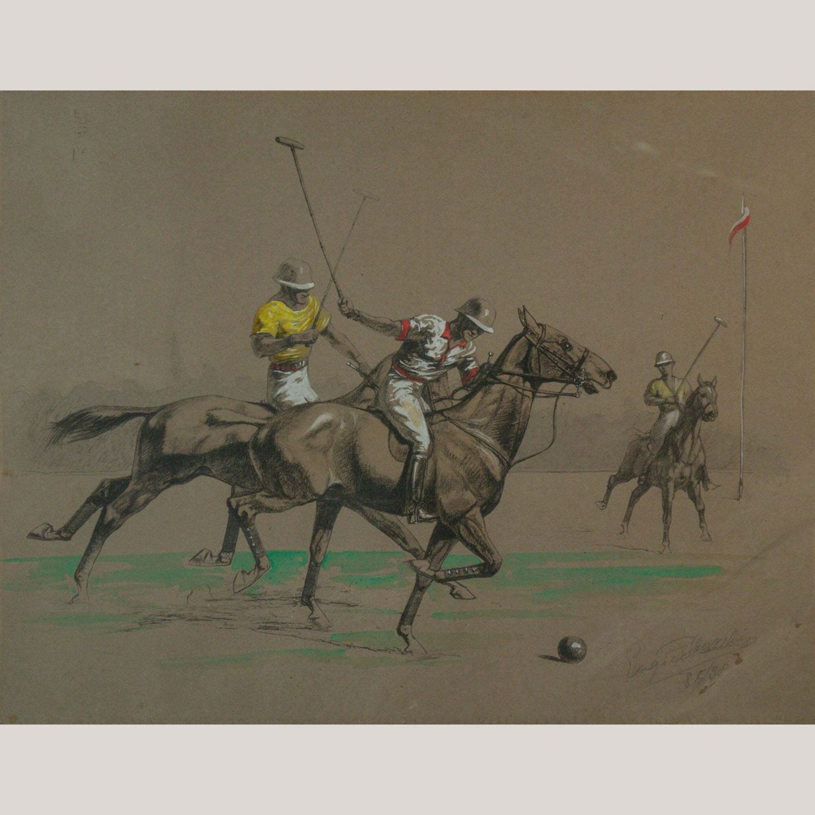 Equestrian Sporting Scenes – Deauville Polo And Longchamp Horse Race By Eugène Pechaubès photo furniture