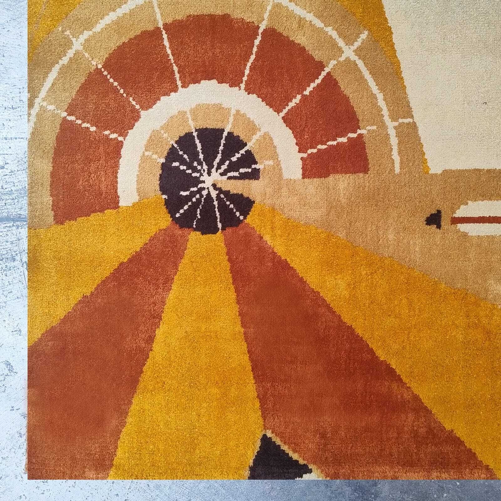 photo vinterior 1950s Extremely Rare Pair Of French Constructivist Pure Wool Rugs / Tapestries
