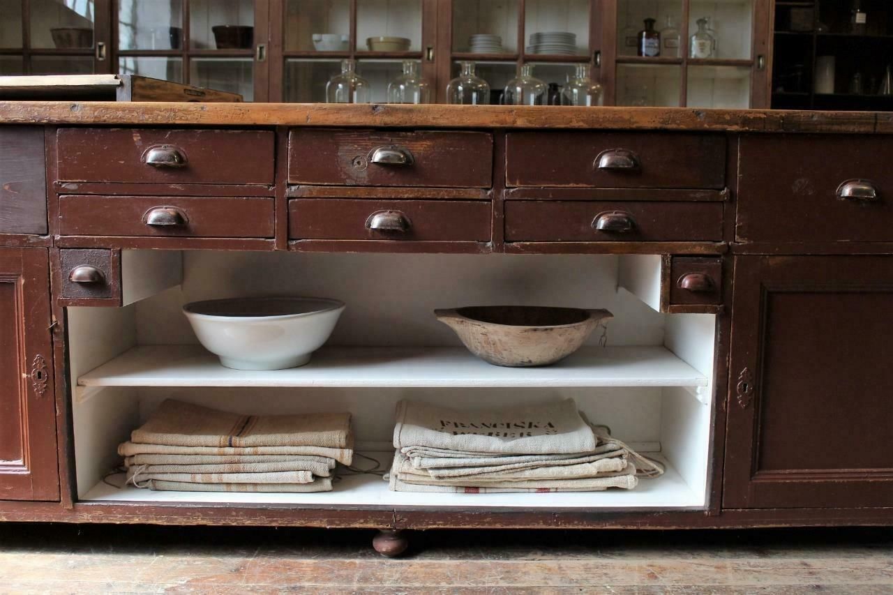 photo for sale Large Old Original Apothecary Shop Counter/Kitchen Island Haberdashery Salvage
