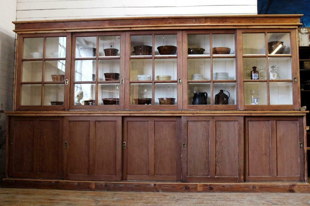 Huge Old Victorian Pine School Cupboard/Dresser /Cabinet Salvage