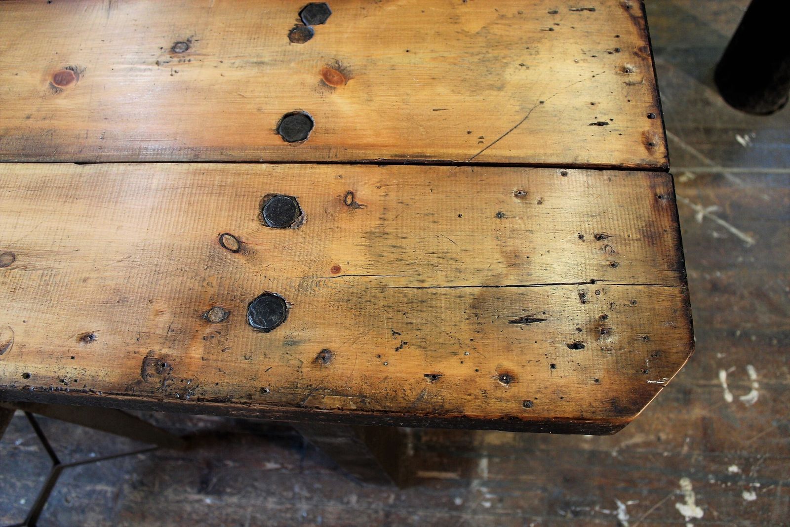 2 X Large Old Mill Table/Kitchen Island Vintage Industrial Salvage Restaurant Bar photo Furniture