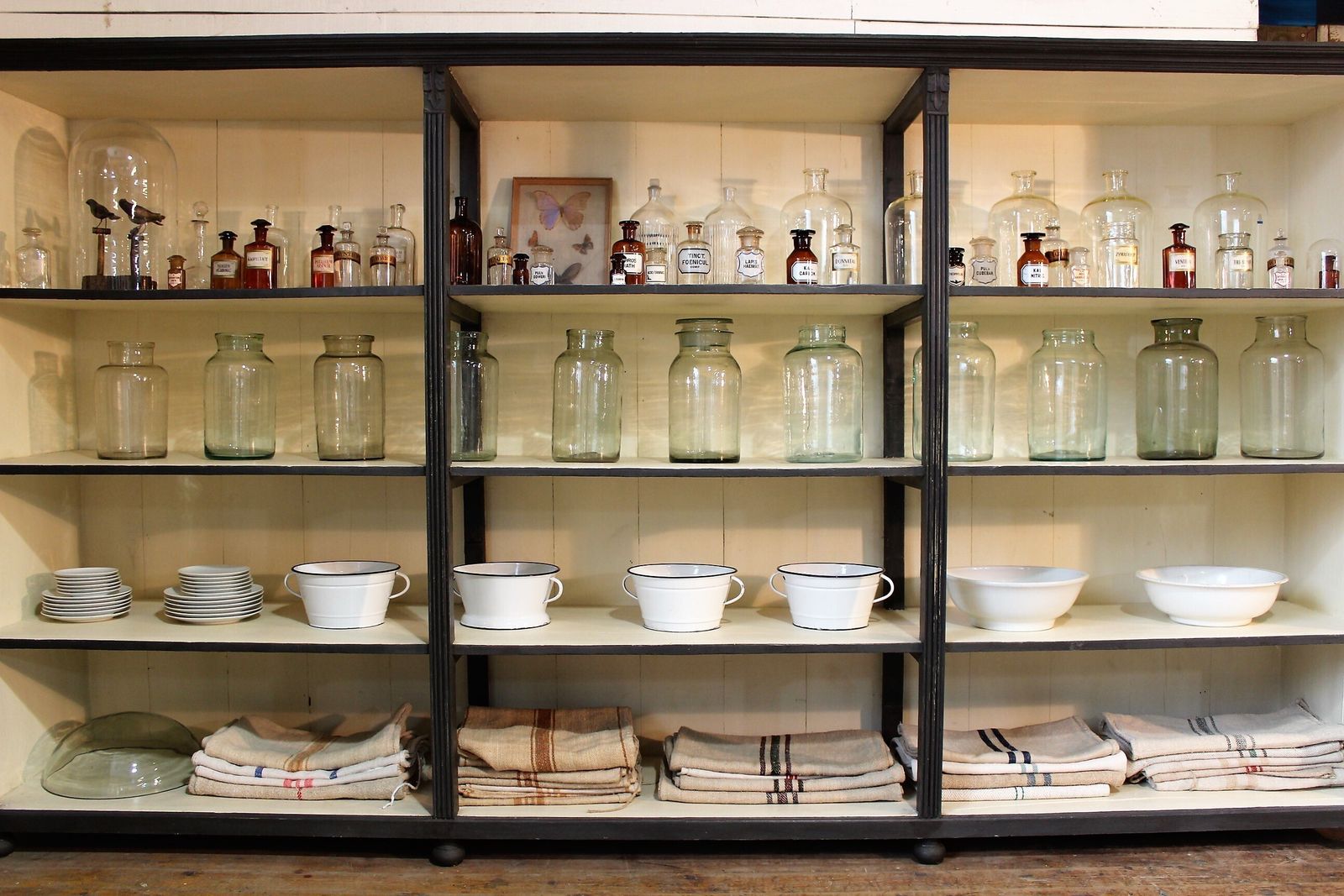 Large Old Painted  Shop Display Dresser Cabinet Vintage Salvage Chippy photo Furniture