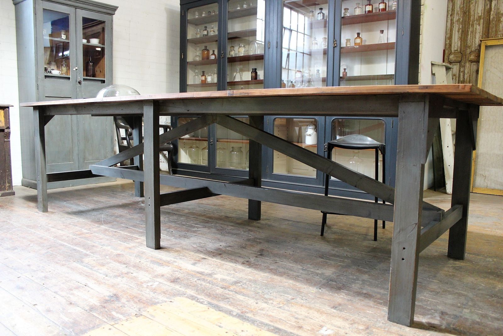 Large Old Factory Table/Kitchen Island Vintage Industrial Salvage Restaurant Bar photo Furniture