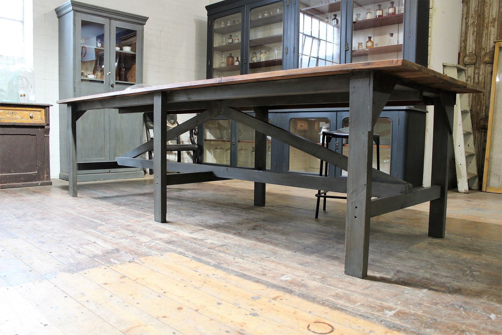 photo for sale Large Old Factory Table/Kitchen Island Vintage Industrial Salvage Restaurant Bar