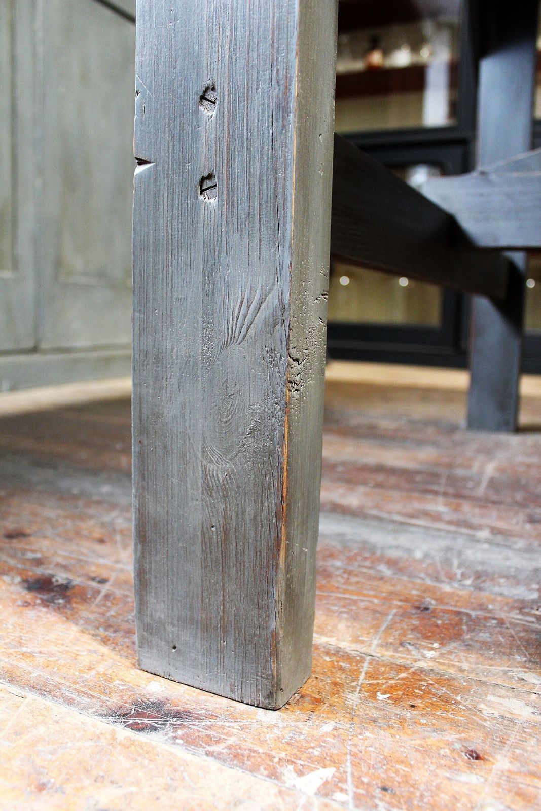 photo vinterior Large Old Factory Table/Kitchen Island Vintage Industrial Salvage Restaurant Bar
