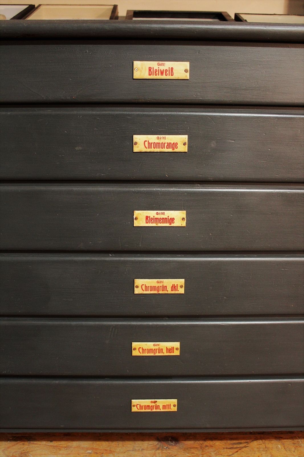 5250.0 Large Old Painted German Chemists/Pharmacy/Shop Display Cabinet Multi Drawer photo
