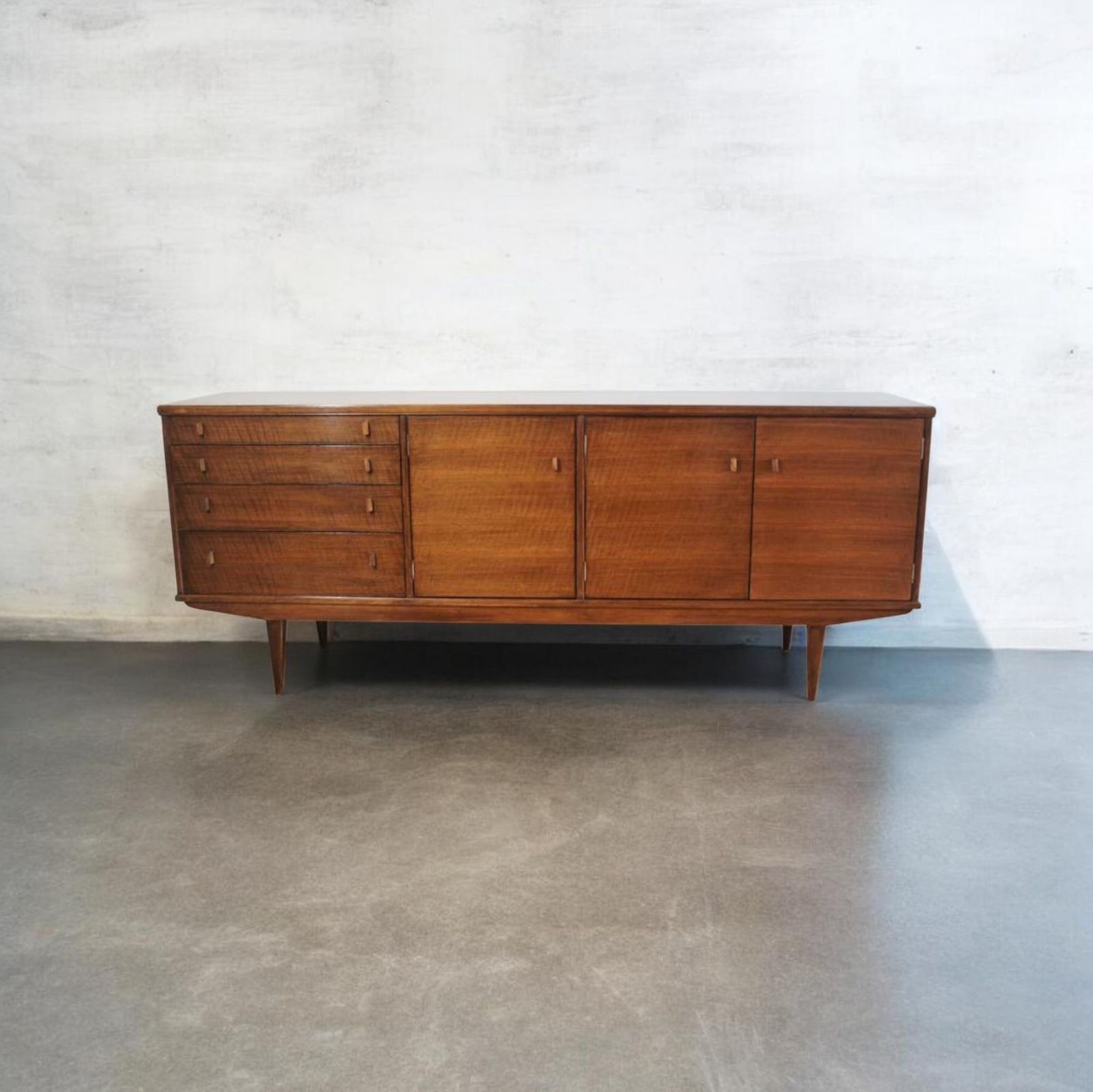 Mid Century Long Sideboard In Walnut