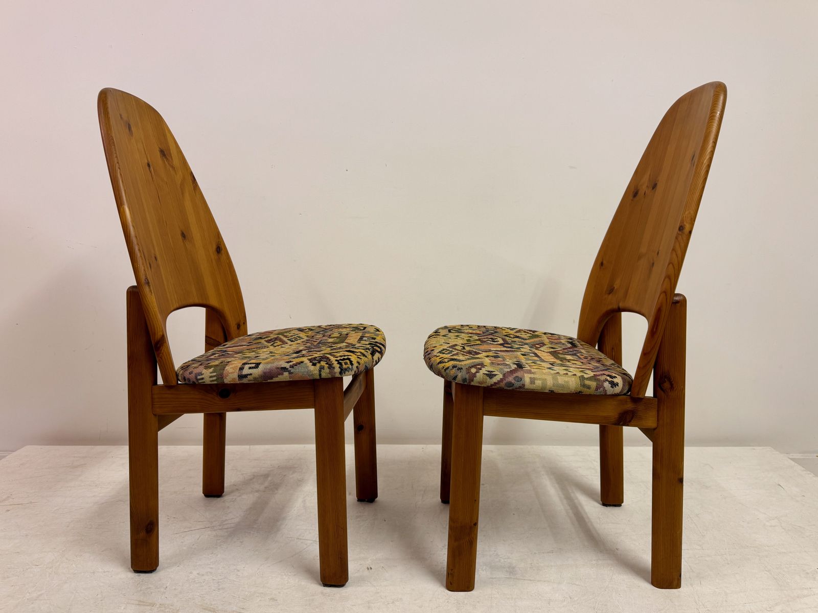 2795.0 Set Of Six Danish High Back Pine Dining Chairs By Niels Koefod For Glostrup photo