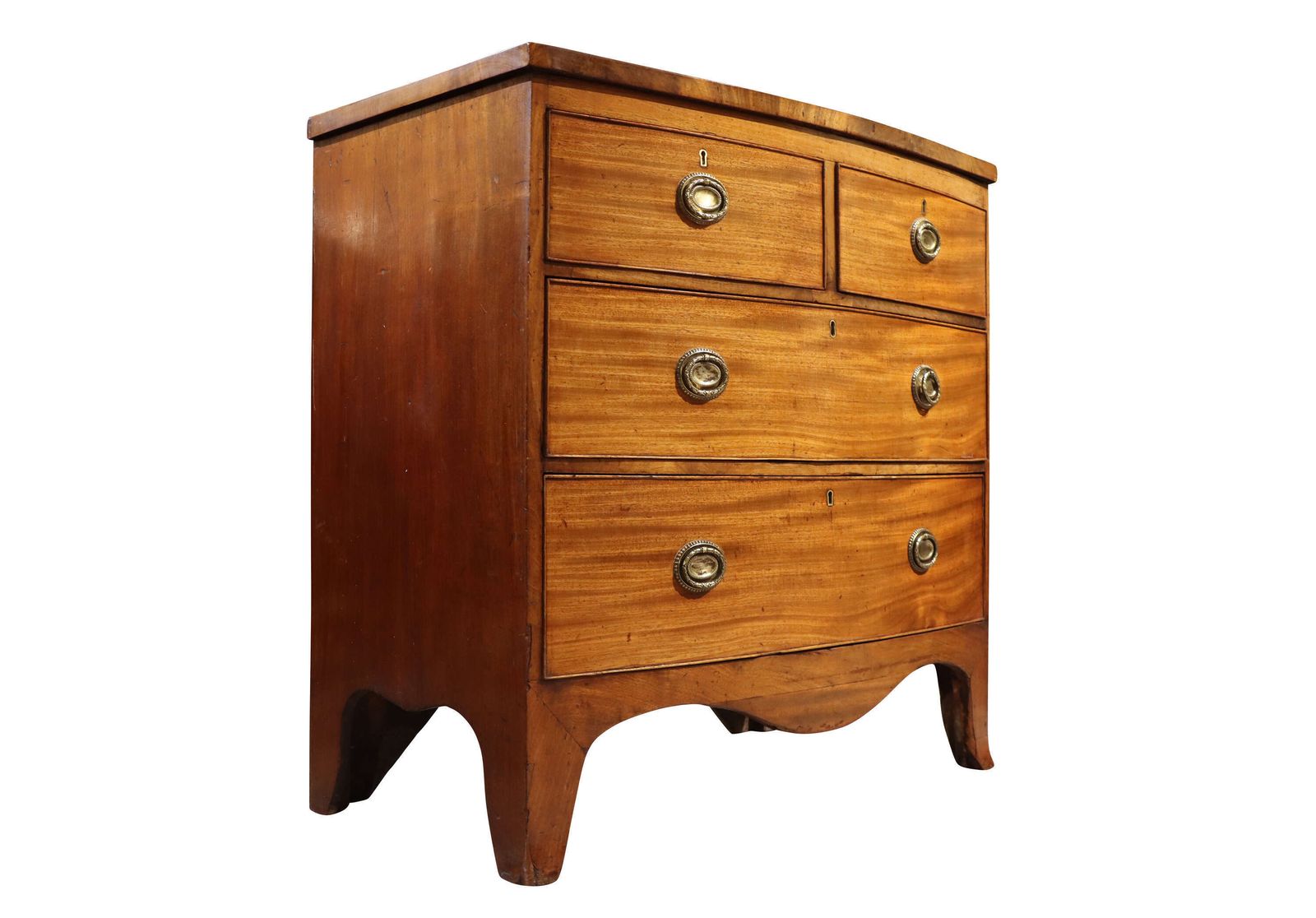 Small 19th Century Mahogany Bow Front Chest Of Drawers photo furniture
