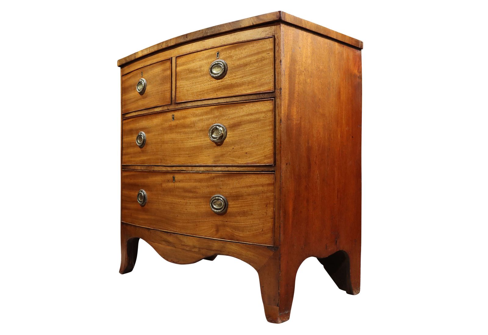 Small 19th Century Mahogany Bow Front Chest Of Drawers photo Furniture