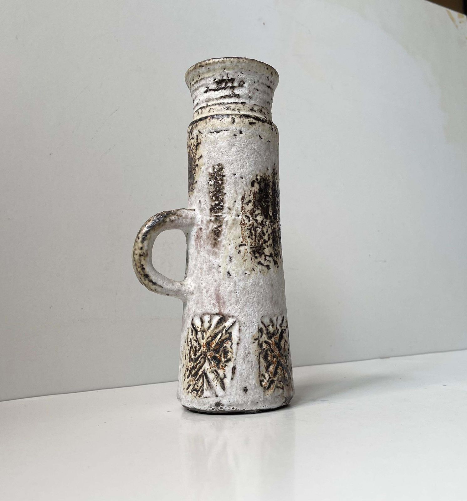 Brutalist Glazed Stoneware Vase In The Style Of Jacques Blin photo Home Decor