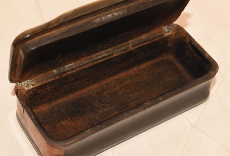 Georgian Horn Snuff Box Parquetry Lid, George III, 1806 photo furniture