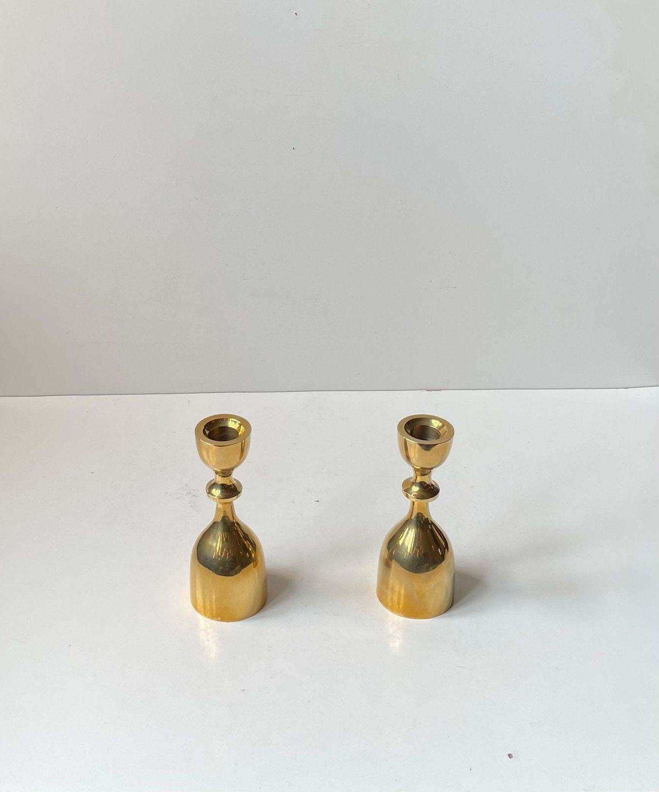 Pair Of Brass Candlesticks In Jens Harald Quistgaard Style, 1970s photo Home Decor