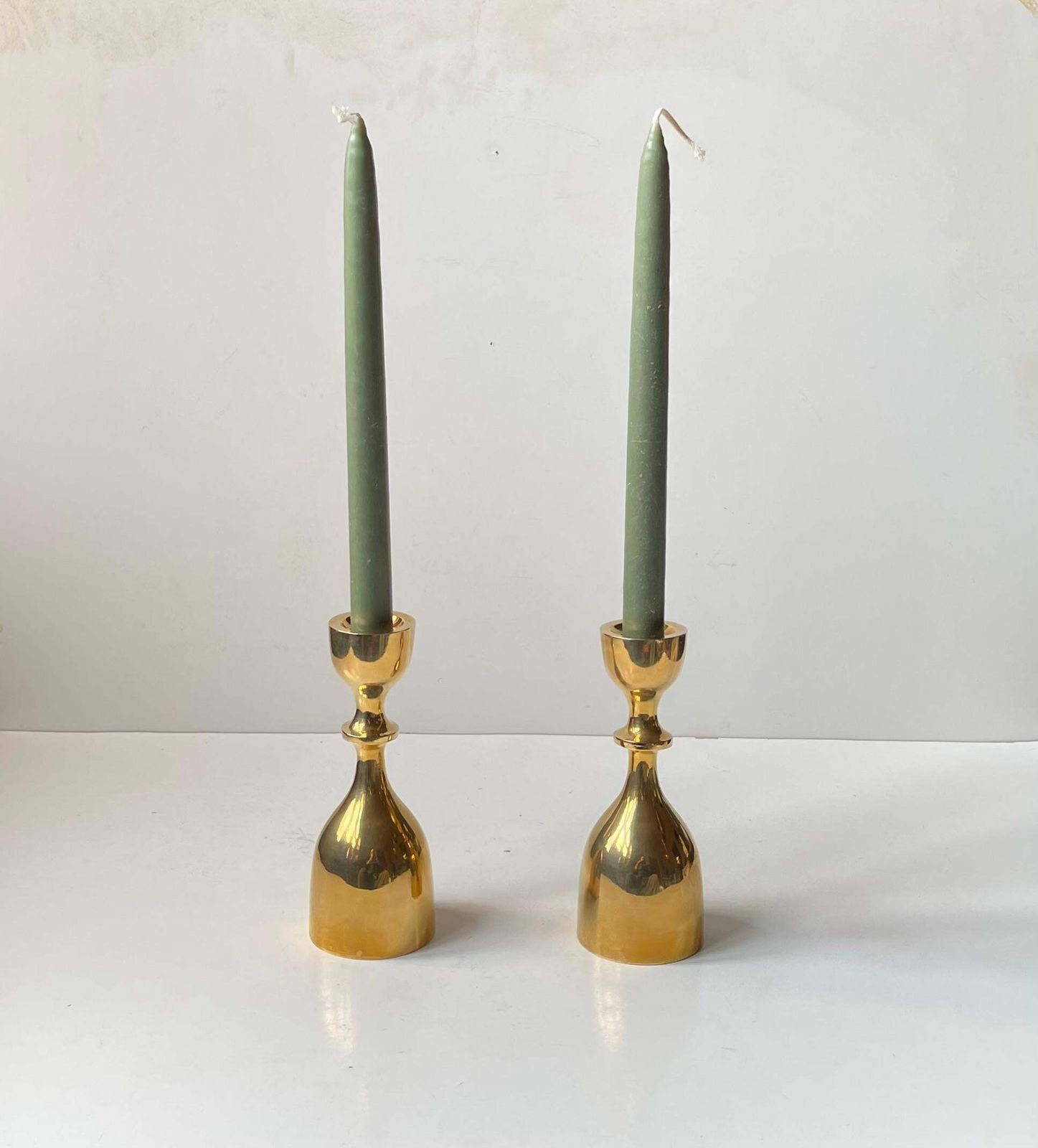 Pair Of Brass Candlesticks In Jens Harald Quistgaard Style, 1970s photo vinterior