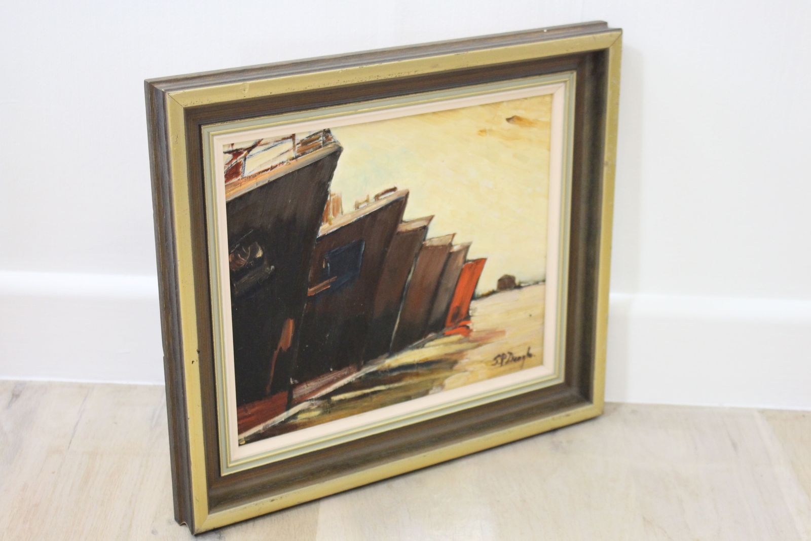 Stephanie Dingle Oil Painting ” Redundant Fleet ” 2008 photo furniture