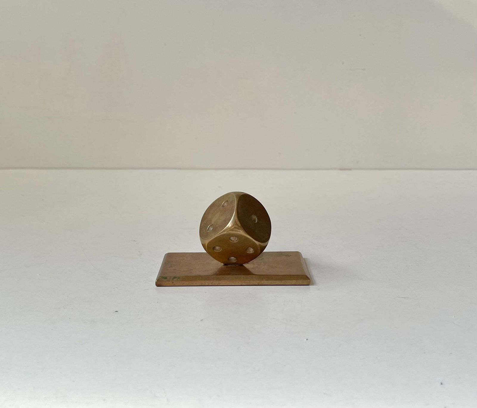 Art Deco Desk Sculpture Or Paperweight Of Dice In Bronze, 1930s photo furniture