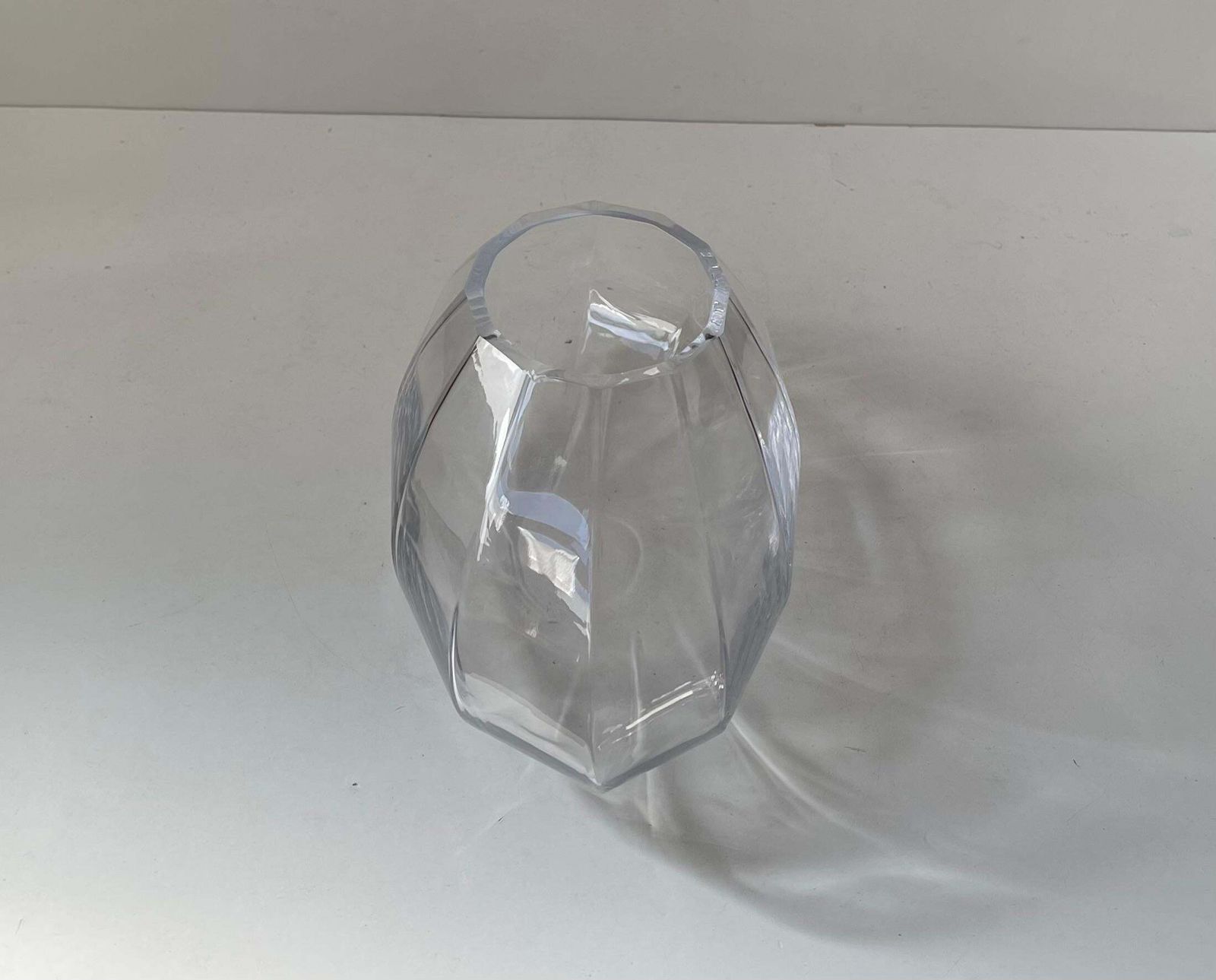 Georg Jensen Facet Crystal Glass Vase   Danish Design photo 293.0