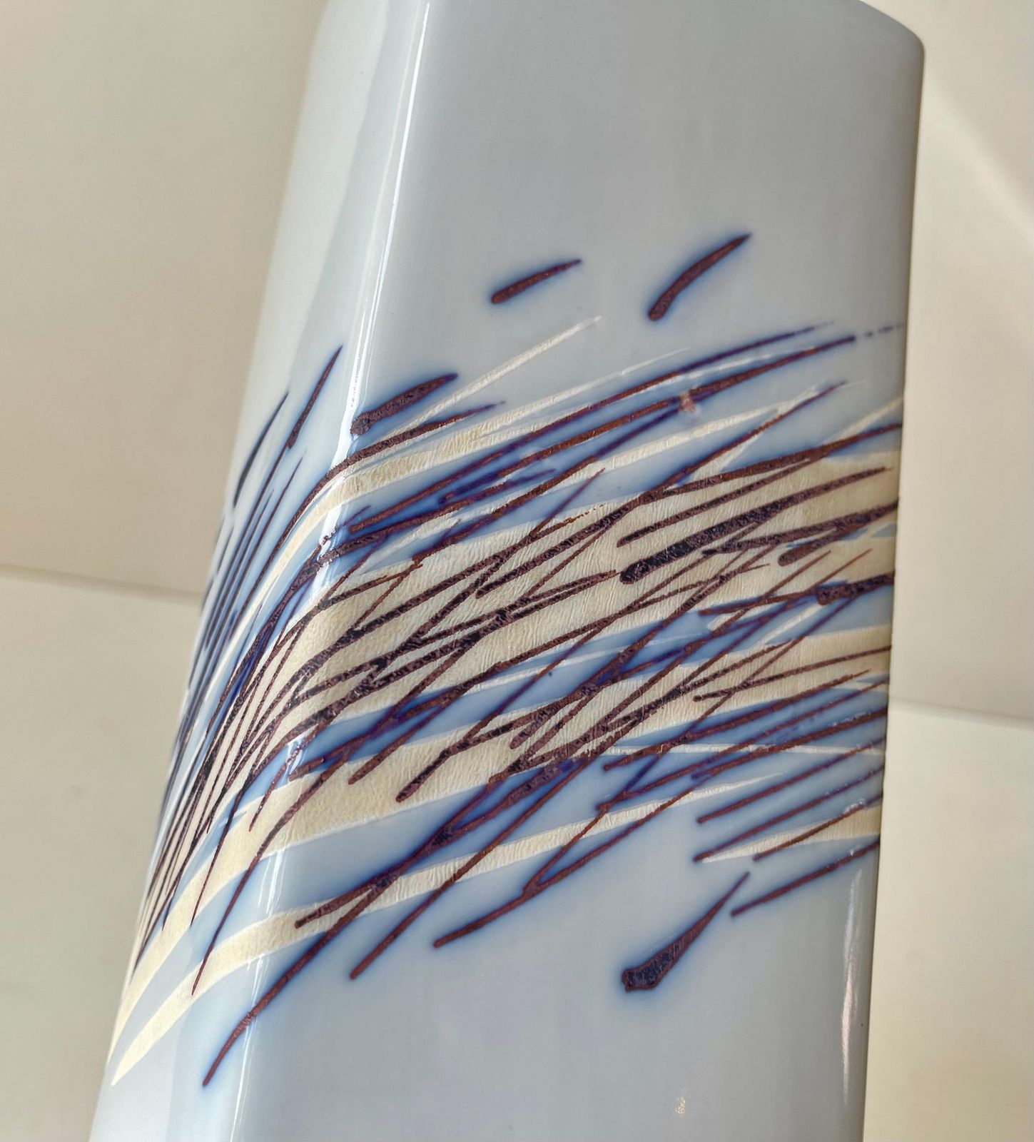 Royal Copenhagen Abstract Porcelain Vase W. Rush Grass By Ivan Weiss photo furniture