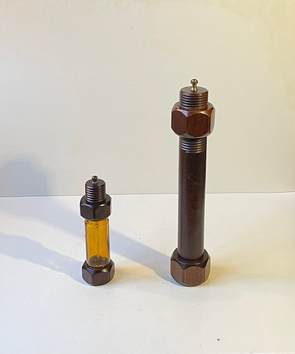 Large Mid Century Industrial Nut And Bolt Pepper And Salt Mill, 1970s, Set Of 2 photo Home Decor