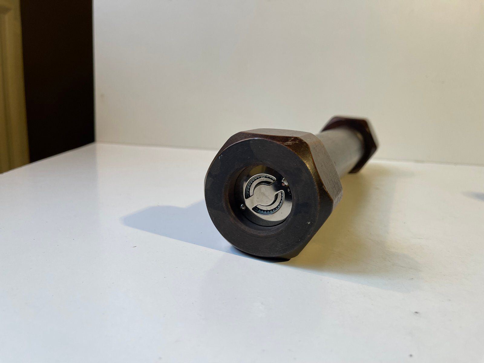 Large Mid Century Industrial Nut And Bolt Pepper And Salt Mill, 1970s, Set Of 2 photo vinterior