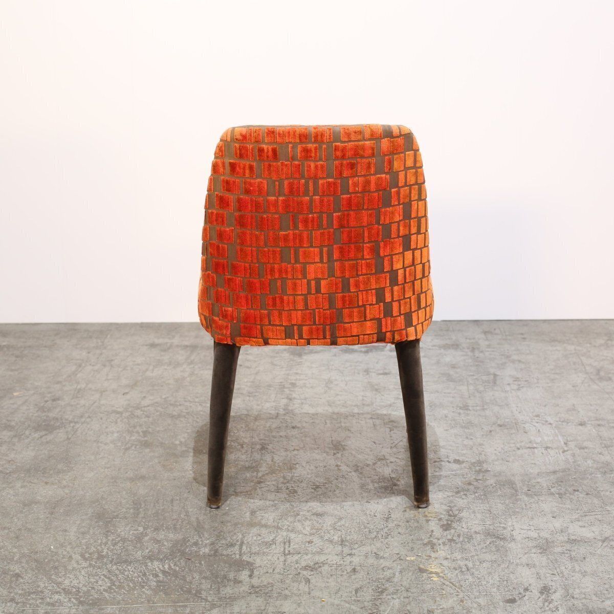 photo for sale Maxalto Orange Patterned Febo Dining Chairs By Antonio Citterio, Set Of Four