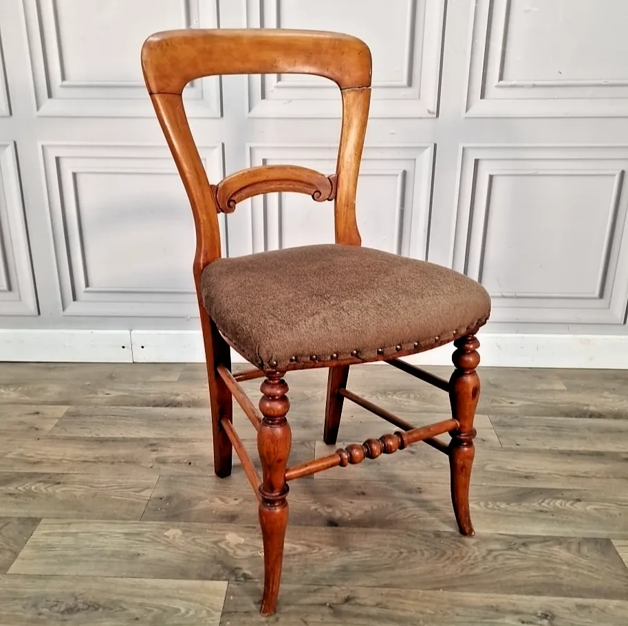 Antique Dining Bedroom Chair Solid Turned Wood Victorian Reading Desk Seat