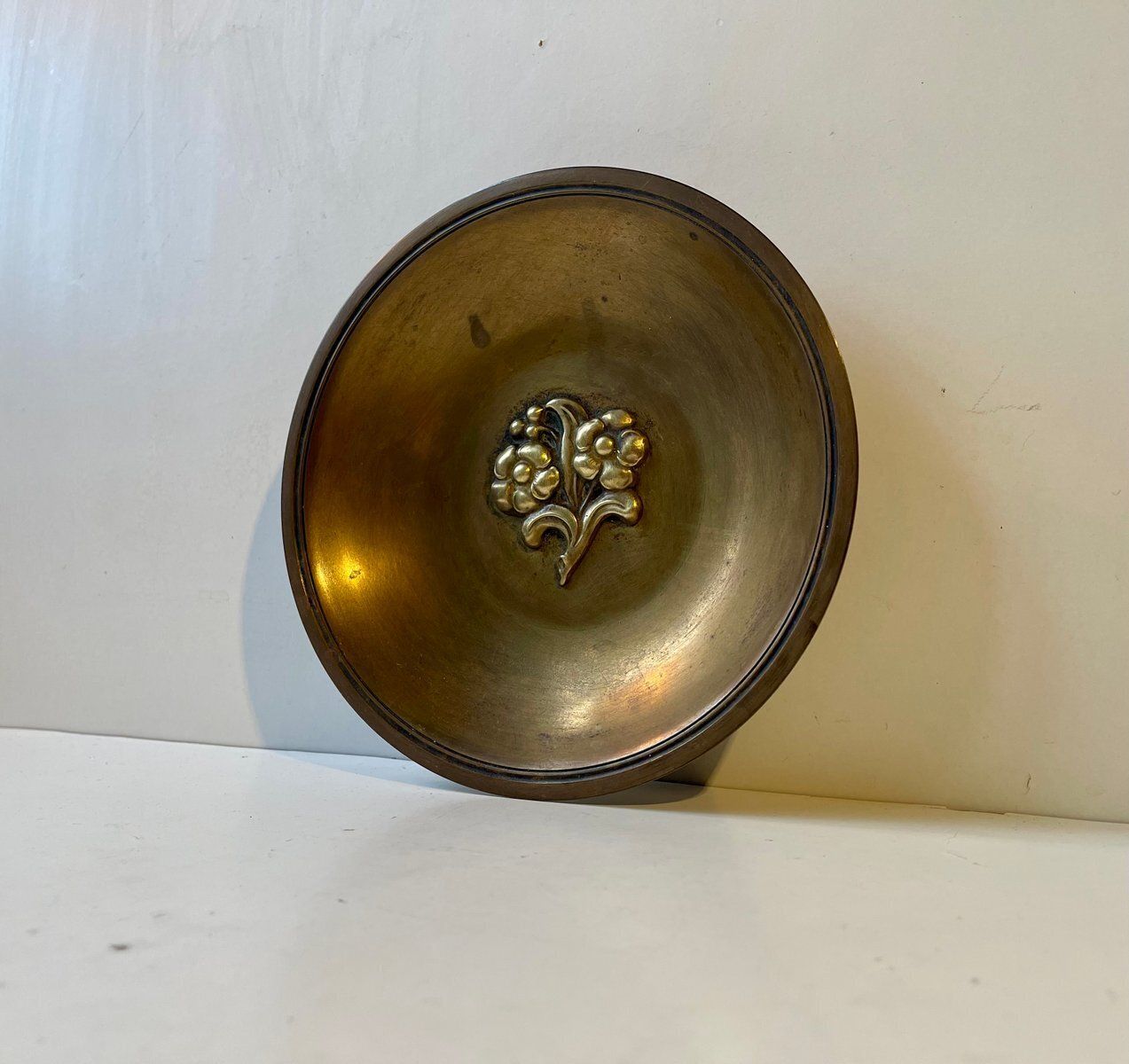 Art Deco Bronze Bowl With Flowers From Njal, Denmark, 1930s photo furniture