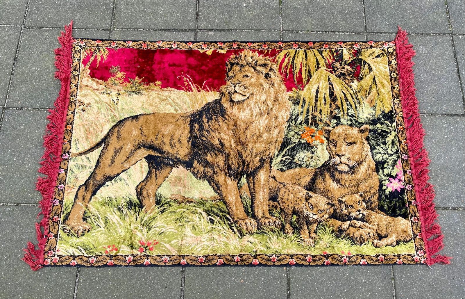Vintage Boho Style Woven Velvet Tapestry, 1970s photo furniture